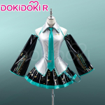 Mikuu Cosplay Kost&uuml;&uuml;m DokiDoki-R Mikku Cosplay Naistele Armas L&uuml;hike Kleit Kost&uuml;&uuml;m Halloween Mikuu Cosplay XL&IN STOCK gray