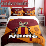 3-osaline tekikotikomplekt (1*Tekikott + 2*Padjap&uuml;&uuml;r, Ilma sisuta), Kohandatud nimega Bradford City AFC mustriga voodipesukomplekt, kodu magamistoa sisustuskingitus 140cmx200cm