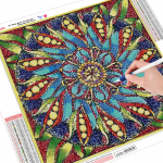 HUACANi teemantmosaiikristpiste Mandala 5d teemantmaalikomplekt lilledega teemanttikandid 20*20 cm