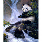 Teemantmaal Ristpistes Loom Panda T&auml;is&uuml;mmargune Teemanttikandid Teemantmosaiik Kodukaunistus 20X30CM