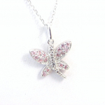 Altesse [G2213] &ndash; h&otilde;bedane kaelakee 'Dragonfly Light' roosa valge Heleroosa