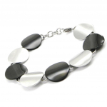 Les Tr&eacute;sors De Lily [I4730] - Bracelet Acier 'Chor&eacute;graphie' noir argent&eacute; (ruthenium) must