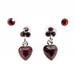 Les Tr&eacute;sors De Lily [J6248] - 2 paires de boucles 'Sissi' rouge punane