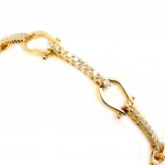 Les Tr&eacute;sors De Lily [L4326] - Bracelet Plaqu&eacute; or 'Equitation' blanc dor&eacute; - 19 cm 7 mm kuld