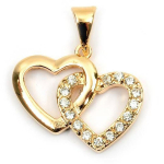 Les Tr&eacute;sors De Lily [L4378] - Pendentif Plaqu&eacute; Or 'Love' blanc dor&eacute; - 15x15 mm kuld