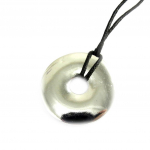 Les Tr&eacute;sors De Lily [M0684] - Collier 'Zen' argent&eacute; noir h&otilde;be