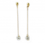 Les Tr&eacute;sors De Lily [M1692] - Boucles Plaqu&eacute; Or 'Sissi' blanc (cristal) valge