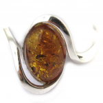 Bague Argent artisanale 'Inspiration' ambre (rhodi&eacute;) - 12x8 mm 56 pruun
