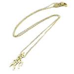 7bis [P3874] - Collier artisanal acier 'Licorne' dor&eacute; - 20x12 mm kuld