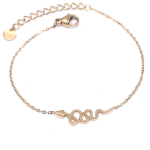 Les Tr&eacute;sors De Lily [Q8715] - Bracelet cr&eacute;ateur Acier 'Serpent' dor&eacute; - 20x6 mm kuld