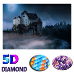 5D teemantmaaling Tihe udu maastik T&auml;is&uuml;mmargune teemanttikandid ristpistes 20X30CM