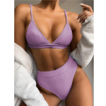 Push Up ujumistrikoo Naiste Patchwork bikiinikomplekt K&otilde;rge v&ouml;&ouml;kohaga ujumisriided Naiste ujumiskost&uuml;&uuml;m Ujumiskost&uuml;&uuml;m S lilla