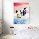 Huacani 5D DIY teemantmaal Pingviini peituse otsimine Ristpistes Teemanttikandid Mosaiik Kodukaunistus Full Square 15*20 cm