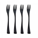 4 tk Mirror Black 304 roostevabast terasest kokteilide magustoidu kahvli maitse eelroog kooki puuviljakahvlid V&auml;ike teekahvli magustoidu kahvel suupisteks
