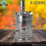 |8 LT| Samovar teesoojendaja puus&ouml;e pliit camp terasest samovar tee roostevabast terasest teekann telkimine Teekann tee jaoks K&ouml;&ouml;gitarvikud Samovar