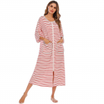 Bright Deer naiste rasedusmantel pidžaama t&ouml;&ouml;- ja s&uuml;nnituskleit Haigla Triibuline t&otilde;mblukuga Pikk s&uuml;nnitus Imetamine Imetamine S&uuml;nnitusj&auml;rgsed &ouml;&ouml;s&auml;rgid L punane