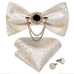 Dibangu Self Tie Meeste Siid Jacquard Kootud Pulma Kikilips Taskur&auml;tik Pross N&otilde;ela Komplekt Peo Meeste Liblika Lips LH-3008