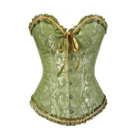 Korsett Rinnakorsett Naiste suures suuruses satiinist rinnakorsett, tikitud G-stringiga topsid Korsett XXXXL roheline