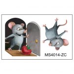 Seinakleebis Veekindel eemaldatav isekleepuv 3D kaks naljakat seinapilti rotti seinakleebised hall