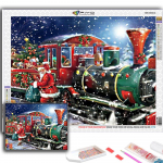 5D DIY j&otilde;ulupuu J&otilde;uluvana lumememm ristpistes kivikivid Teemantjoonistus Tikand Mosaiik Kodukaunistus Full Round 20X30CM