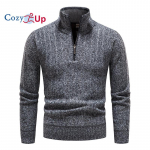 Cozy Up uus kampsun meeste pikkade varrukatega p&uuml;stkraega fliisist soe pullover M tumehall v&auml;rv