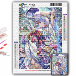 5D Teemantmaal T&auml;isteemant Genshin M&auml;ng Tegelaste Teemantmaal K&auml;sitsi valmistatud Teemantmosaiikmaal Kodukaunistus Full Round 20X30CM