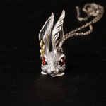 Isiksus 925 Sterling h&otilde;be Alice Rabbit Ripats Punk Gooti kaelakee Hip Hop Ehted Peole Cosplay Rekvisiidid Naistele Meestele Kingitus