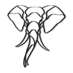 Les Tr&eacute;sors De Lily [A1072] - XXL metallist kaunistus  Elevant  must - 74x68 cm must