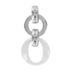 Les Tr&eacute;sors De Lily [R5027] &ndash; h&otilde;bedane ripats 'Sissi' h&otilde;bevalge roodiumiga kaetud (keraamiline) - 20x12mm valge