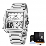 LIGE 2021 parima kaubam&auml;rgiga luksuslikud meestekellad, ruudukujulised digitaalsed spordikvartsist randmekellad meestele veekindel stopper Relogio Masculino h&otilde;be