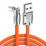 180&deg; p&ouml;&ouml;ratav usb C-t&uuml;&uuml;pi kaabel kiirlaadimine 120W 6A vedel silikoonkaabli juhe Xiaomi Huawei Samsung USB Bold Data Line jaoks 1.2m for iPhone oranž