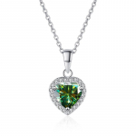 Bague Ringen 100% S925 h&otilde;bedane plaat Pt950 ripats kaelakett D v&auml;rviga 6,5 ​​mm s&uuml;damekujuline moissanite kaelakee naistele 45cm roheline