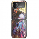 Must telefoni&uuml;mbris Samsung Galaxy Zflip3 Z Flip 3 5g Zflip Z Flip 4 Zflip4 Flip4 Flip3 &uuml;mbris Genshin Impact Anime Cute Shell jaoks Samsung Z Flip 5G