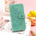 Emboss nahast klapp telefoni&uuml;mbris iPhone 14 13 Pro Max 11 12 Mini Xr X Xs Max 6 6s 7 8 Plus Se 2020 luksusliku rahakoti kronsteini jaoks For iPhone 13 Mini roheline