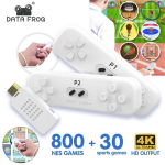 Y2 Fit 4K m&auml;ngukonsool Stick Retro somatosensoorne konsool Sisseehitatud NES Games 2.4G juhtmevaba videom&auml;ngukonsool allalaaditav 800 & 30 games valge