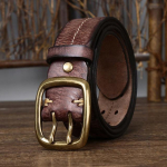 3,8 cm puhas Cowskin ehtsast nahast rihm Meeste messingist vasest topeltn&otilde;elaga pandlaga Luksuslik paks retrot&uuml;&uuml;pi meeste teksadest s&otilde;jav&auml;ev&ouml;&ouml; 120cm black