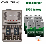 PALO Ni-CD Ni-MH 9V laetav aku 6F22 + nutikas akulaadija NIMH 300mah 9 volti kroon metallidetektorile