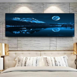 Meremaastik Panoraam Sinine taevas Pilv L&otilde;uend Maastikud Maastik Plakatid ja Prindid Seinakunstipildid Elutuba Kodukaunistus Ilma raamita 60cm&times;170cm NoFrame