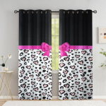 Leopardimustrilised kardinad elutuppa Luksuslik roosa vibuprintsessi pimendav kardin magamistoa sebraprinteriga aknahoolduseks W53.5 X H114cm X 2