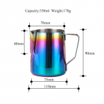 Vahustamiskann Espresso kohvikann Barista Craft Latte vahustamiskann terasest v&auml;rviline kannkruus 350ml