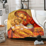 Jeesuse Kristuse kirik Neitsi Maarja Viska tekk Print Soe flanell &Uuml;hekordne vabaaja tekid Diivan Tool Vooditekid Dropshipping 75x90cm