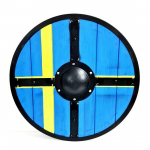 Keskaegne viikingikilp Rootsi lipp seinakunsti jaoks Puidust Ragnar Viking Shield Battle Vintage viikingikilp