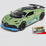 1/32 Scale Bugatti Divo Diecast automudeli m&auml;nguasi, tagasit&otilde;mmatav m&auml;nguasi koos heli ja valgusega lastele V&auml;ikelapse poistele T&uuml;drukutele Kingikogu 1/32-16x6.5x3.5cm roheline