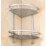 Vannitoa seina kolmnurkriiul alumiiniumist nurgast hoiurest 2-korruseline konksuga