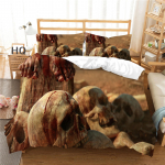 3D digitaalprinditud voodipesukomplekt, Black Skull Head seeria voodipesu, padjap&uuml;&uuml;r, tekikott, AU240 * 270, eriti suur kodukaunistus Baby 100x135cm