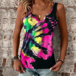 DAFIFY naistemood suvised kevadised vabaaja varrukateta V-kaelusega pluusid ja s&auml;rgid S oranž