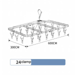 Mitme klambriga riidepuu Kokkupandav ja paksendatud 24/40/52 klambriga sokid k&auml;ter&auml;tik tuulekindel riidenagi 24 clamp
