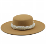 Uus moodne villane seapirukas Boater lame kattek&uuml;bar naiste meeste vildist 9,5 cm laia &auml;&auml;rega Fedora m&auml;ngurim&uuml;ts 56-58CM