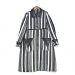 XITAO Patchwork Striped Casual Blend naiste pikkade varrukatega mantel GCC4183 One Size must