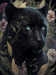Teemantmaaling Jungle Panther isetegemine T&auml;isruudukujuline &uuml;mmargune puur Rhinestone tikandid Metsloomad Mosaiik Ristpistes Komplektid Lilled Seinakaunistus Round drill 50x70cm